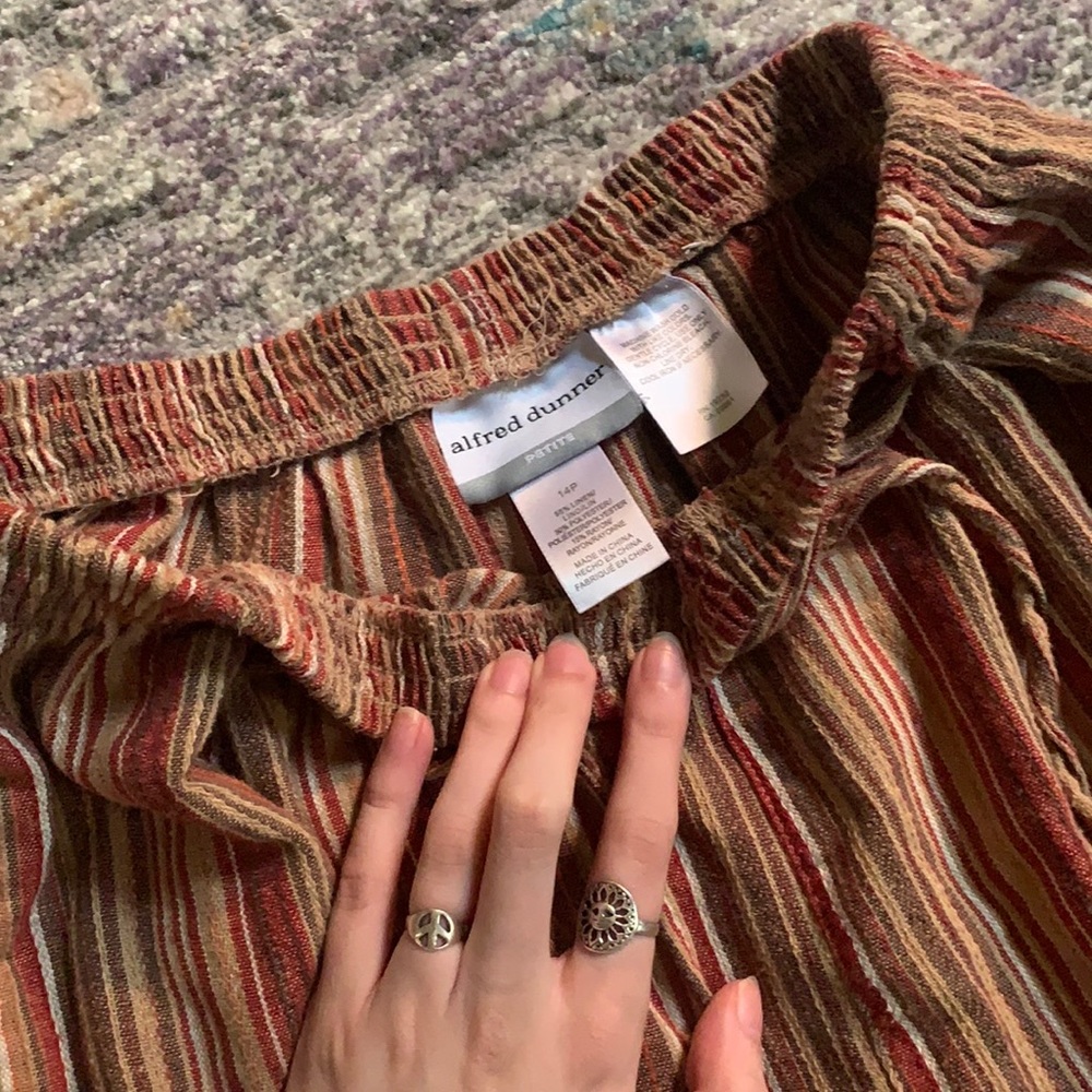 Alfred Dunner Vintage Boho Striped Capri